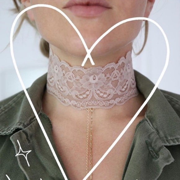 HRH Collection Jewelry - HRH Collection nude lace blogger choker HRH Collection Jewelry - HRH Collection nude lace blogger choker